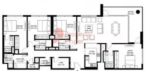 Plattegrond van 4 slaapkamers in Crest Grande