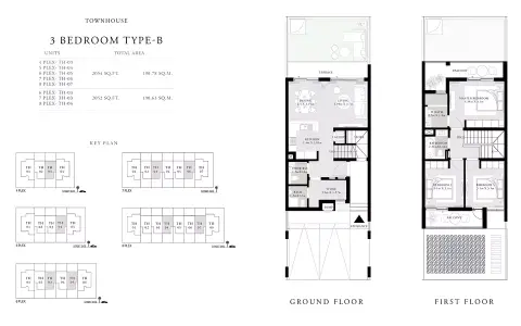 Plattegrond van 3 slaapkamers in Greenview Phase 3 By Emaar