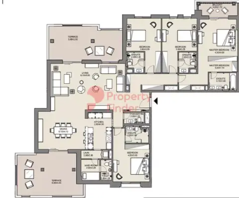 Plattegrond van 4 slaapkamers in Al Jazi