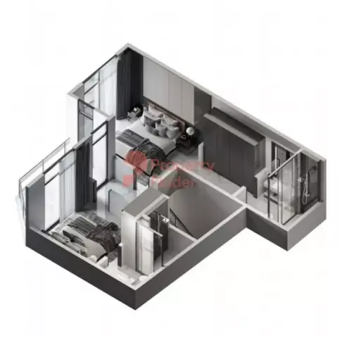 Plattegrond van 2 slaapkamers in Rukan Residence