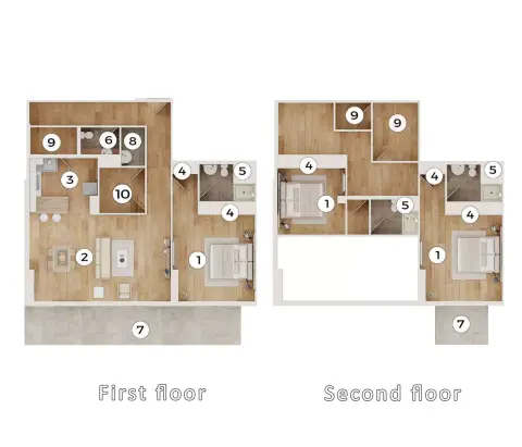 Plattegrond van 3 slaapkamers in Q Gardens Lofts By AYS Property Development