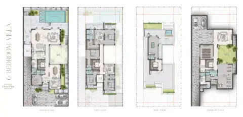 Plattegrond van 6 slaapkamers in Cavalli Estates