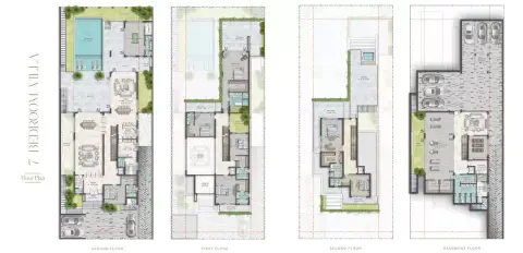 Plattegrond van 7 slaapkamers in Cavalli Estates
