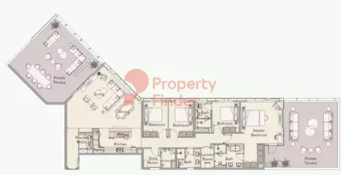 Plattegrond van 4 slaapkamers in Ellington Beach House