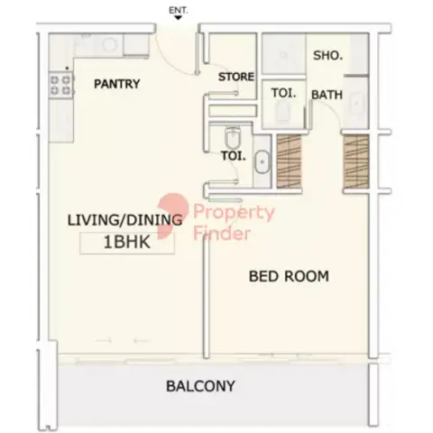 Plattegrond van 1 slaapkamer in Marquis Signature