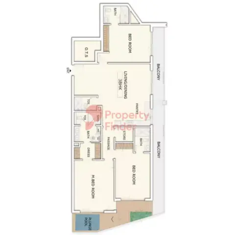 Plattegrond van 3 slaapkamers in Marquis Signature