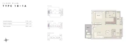 Plattegrond van 1 slaapkamer in Ellington House
