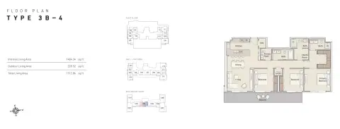 Plattegrond van 3 slaapkamers in Ellington House