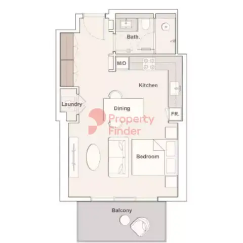 Plattegrond van Studio in Berkeley Place