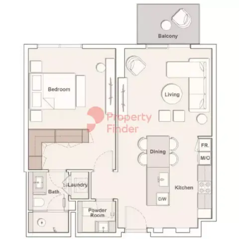 Plattegrond van 1 slaapkamer in Berkeley Place