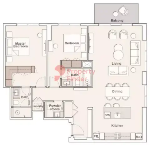 Plattegrond van 2 slaapkamers in Berkeley Place
