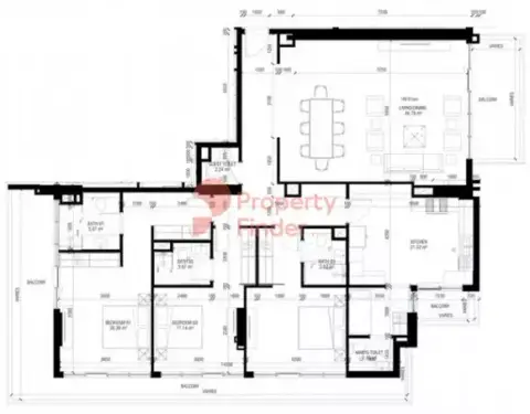 Plattegrond van 3 slaapkamers in The Paragon by IGO