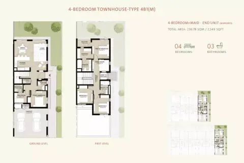 Plattegrond van 4 slaapkamers in Mudon Al Ranim 1