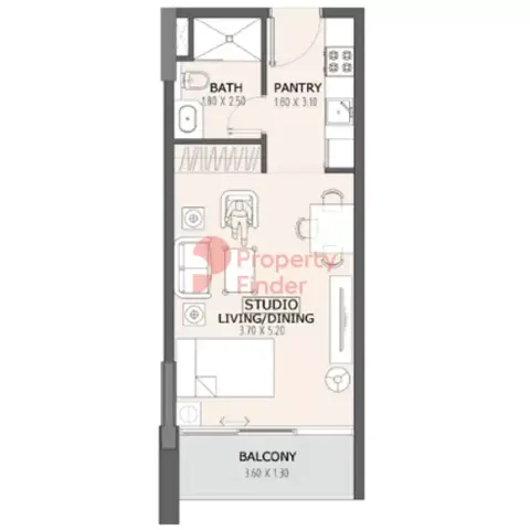 Plattegrond van Studio in Prime Gardens