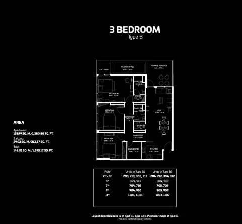 Plattegrond van 3 slaapkamers in Gemz By Danube