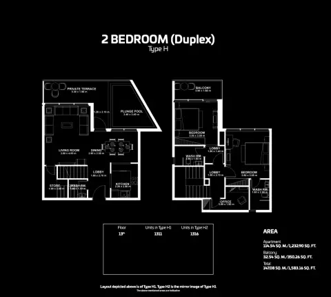 Plattegrond van 2 slaapkamers in Gemz By Danube