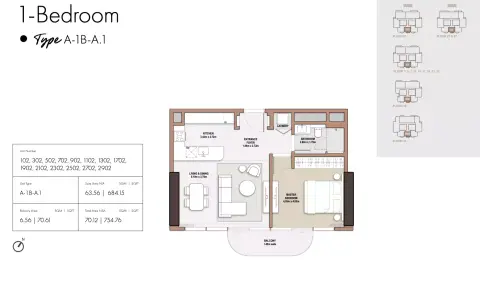 Plattegrond van 1 slaapkamer in The edit at D3