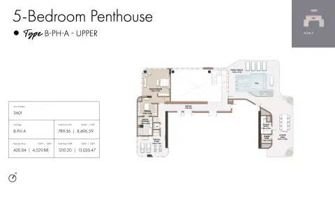Plattegrond van 5 slaapkamers in The edit at D3