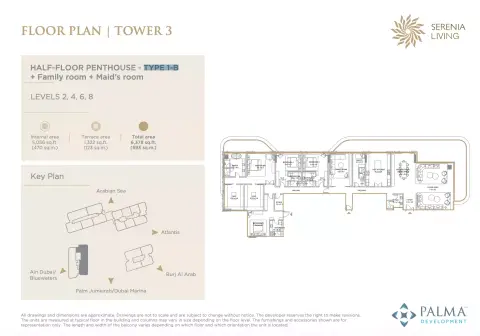 Plattegrond van 4 slaapkamers in Serenia Living