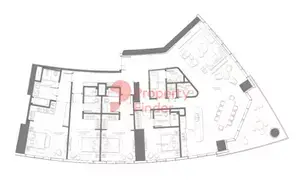 Plattegrond van 4 slaapkamers in Palm Beach Towers