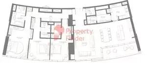 Plattegrond van 3 slaapkamers in Palm Beach Towers