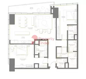 Plattegrond van 2 slaapkamers in Palm Beach Towers