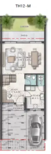 Plattegrond van 3 slaapkamers in Damac Hills 2 - Amargo 2