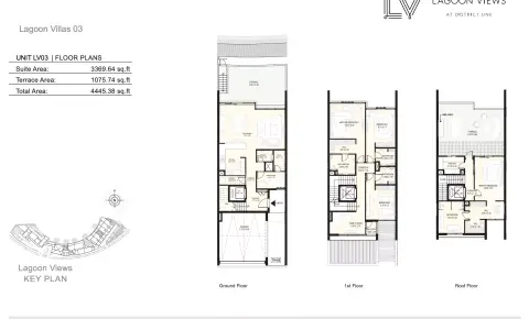 Plattegrond van 4 slaapkamers in Lagoon Views By District One