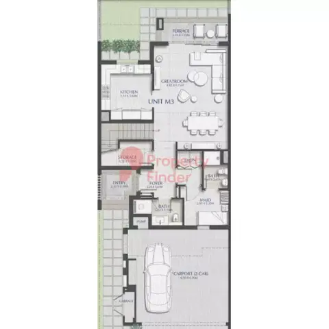 Plattegrond van 3 slaapkamers in Jebel Ali Village Townhouses By Nakheel