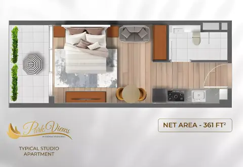 Plattegrond van Studio in Samana Park Views