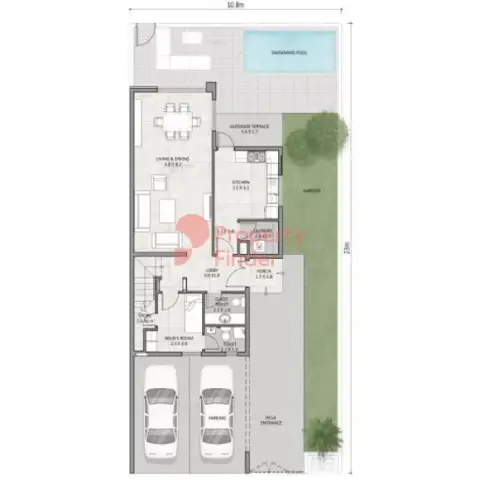 Plattegrond van 3 slaapkamers in The Pulse Beachfront By Dubai South