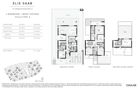 Plattegrond van 4 slaapkamers in Elie Saab Dubai By Emaar
