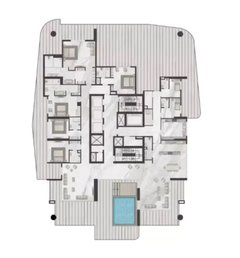 Plattegrond van 4 slaapkamers in Terraces Marasi