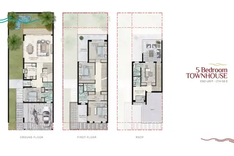 Plattegrond van 5 slaapkamers in Costa Brava Phase 2 By Damac