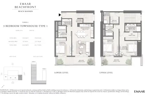 Plattegrond van 3 slaapkamers in Beach Mansion