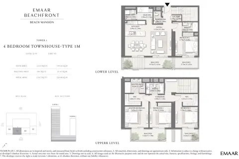Plattegrond van 4 slaapkamers in Beach Mansion