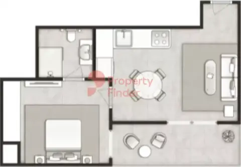 Plattegrond van 1 slaapkamer in Boutique Phase 12 By Structure