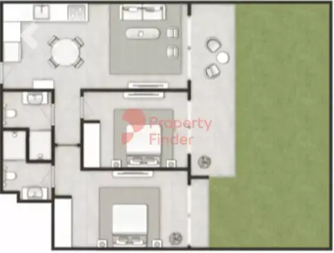Plattegrond van 2 slaapkamers in Boutique Phase 12 By Structure