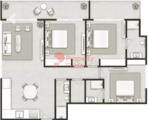 Plattegrond van 3 slaapkamers in Boutique Phase 12 By Structure