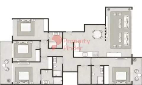 Plattegrond van 4 slaapkamers in Boutique Phase 12 By Structure