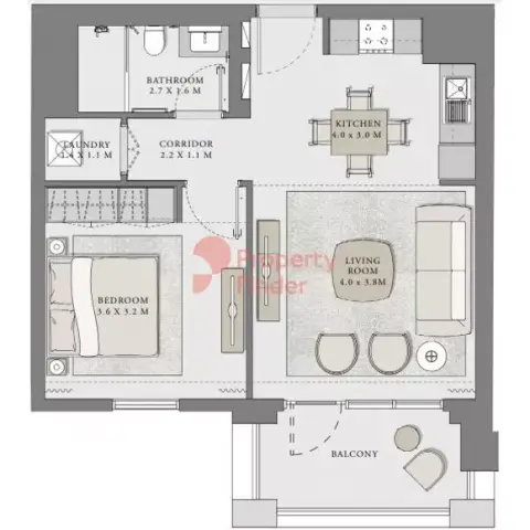 Plattegrond van 1 slaapkamer in Orchid At Creek Beach