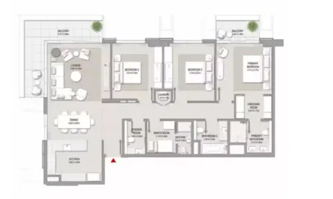 Plattegrond van 3 slaapkamers in City Walk Crestlane 3