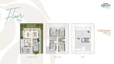 Plattegrond van 6 slaapkamers in Nice By Damac