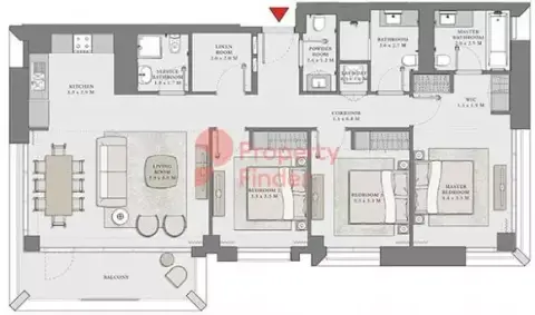 Plattegrond van 3 slaapkamers in Creek Beach Lotus