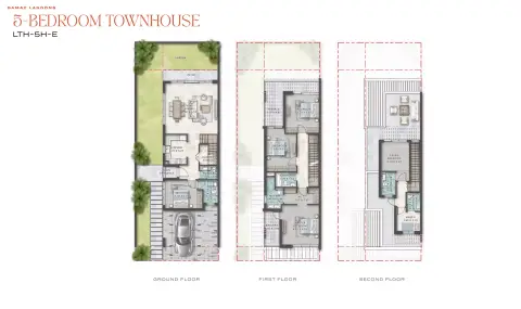 Plattegrond van 5 slaapkamers in Damac Lagoons - IBIZA