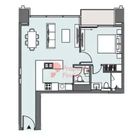Plattegrond van 1 slaapkamer in Peninsula Five
