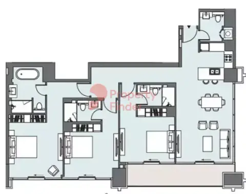 Plattegrond van 3 slaapkamers in Peninsula Five