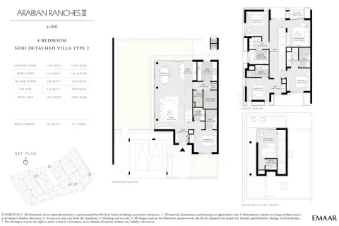 Plattegrond van 4 slaapkamers in June By Emaar
