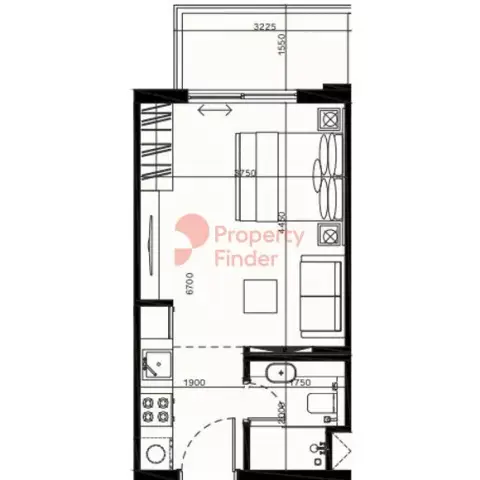 Plattegrond van Studio in Laya Heights