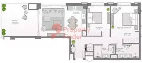 Plattegrond van 2 slaapkamers in Celadon City Walk By Meraas